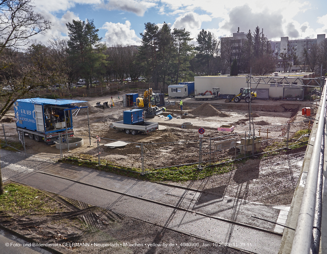 10.01.2023 - Baustelle an der Quiddestraße Haus für Kinder in Neuperlach